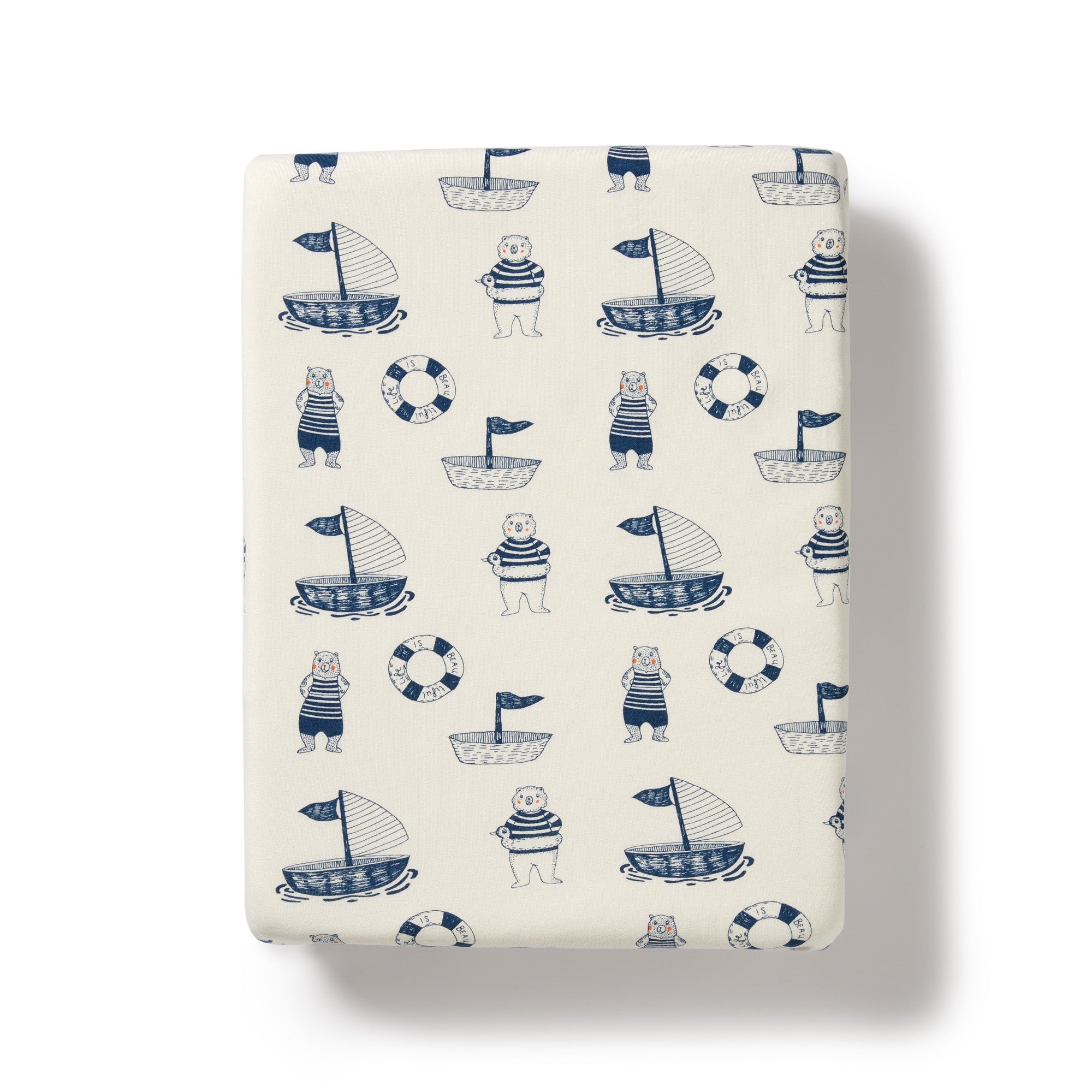 Wilson and Frenchy Nautical Bear Organic Bassinet Sheet