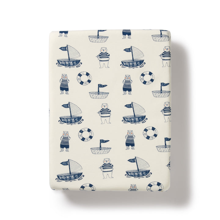 Wilson and Frenchy Nautical Bear Organic Bassinet Sheet