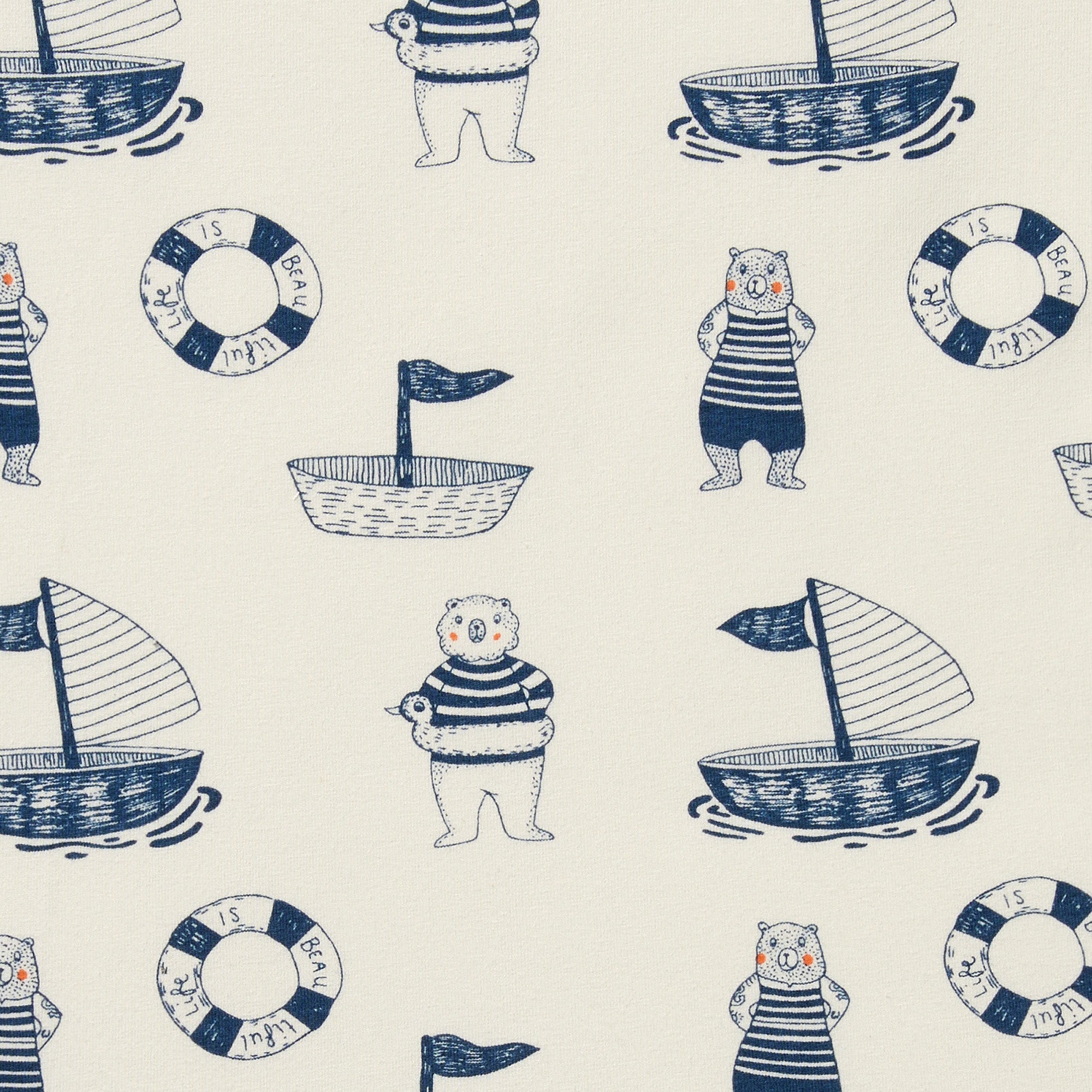 Wilson and Frenchy Nautical Bear Organic Bassinet Sheet