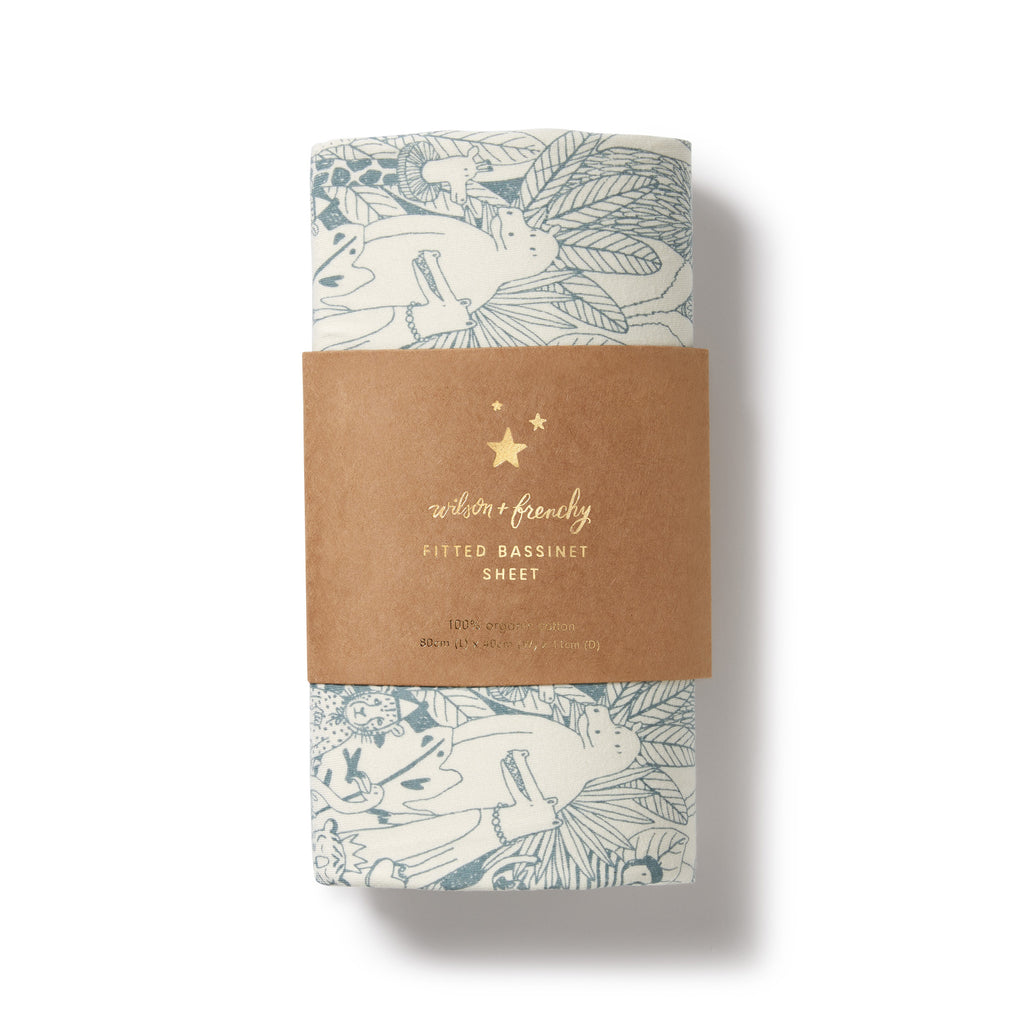 Wilson and Frenchy Hello Friends Organic Bassinet Sheet
