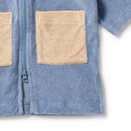 Dusty Blue Organic Terry Hooded Towel
