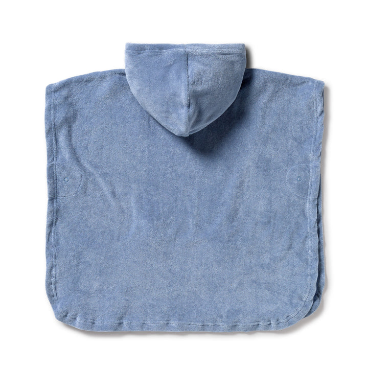 Wilson and Frenchy Dusty Blue Organic Terry Hooded Poncho