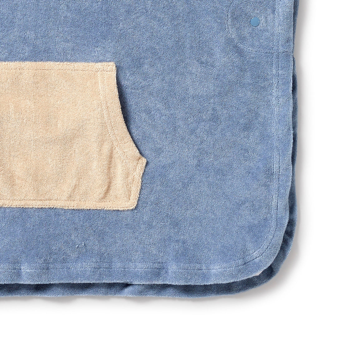 Wilson and Frenchy Dusty Blue Organic Terry Hooded Poncho