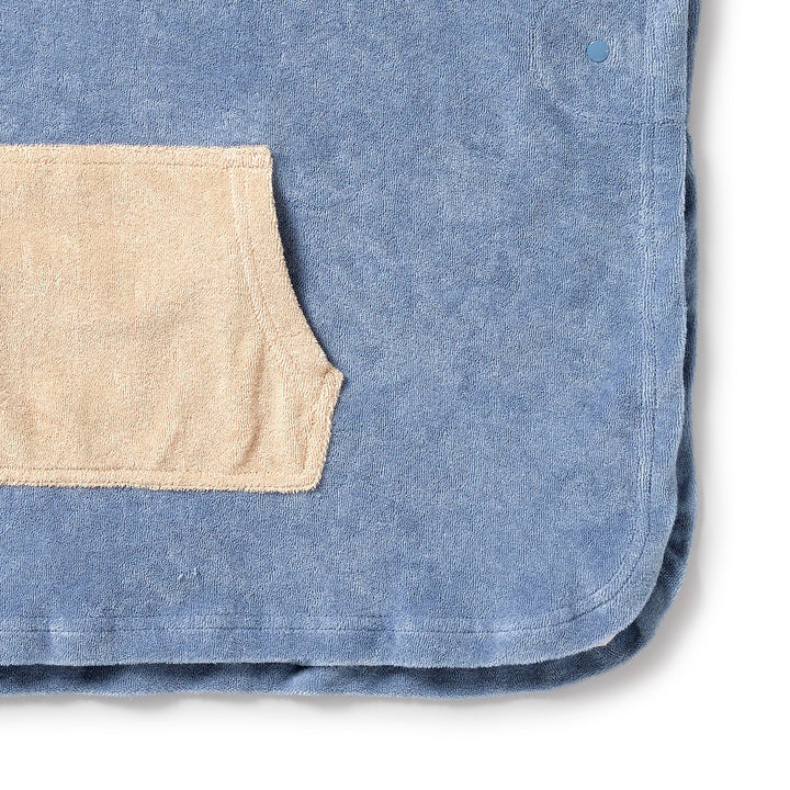 Wilson and Frenchy Dusty Blue Organic Terry Hooded Poncho