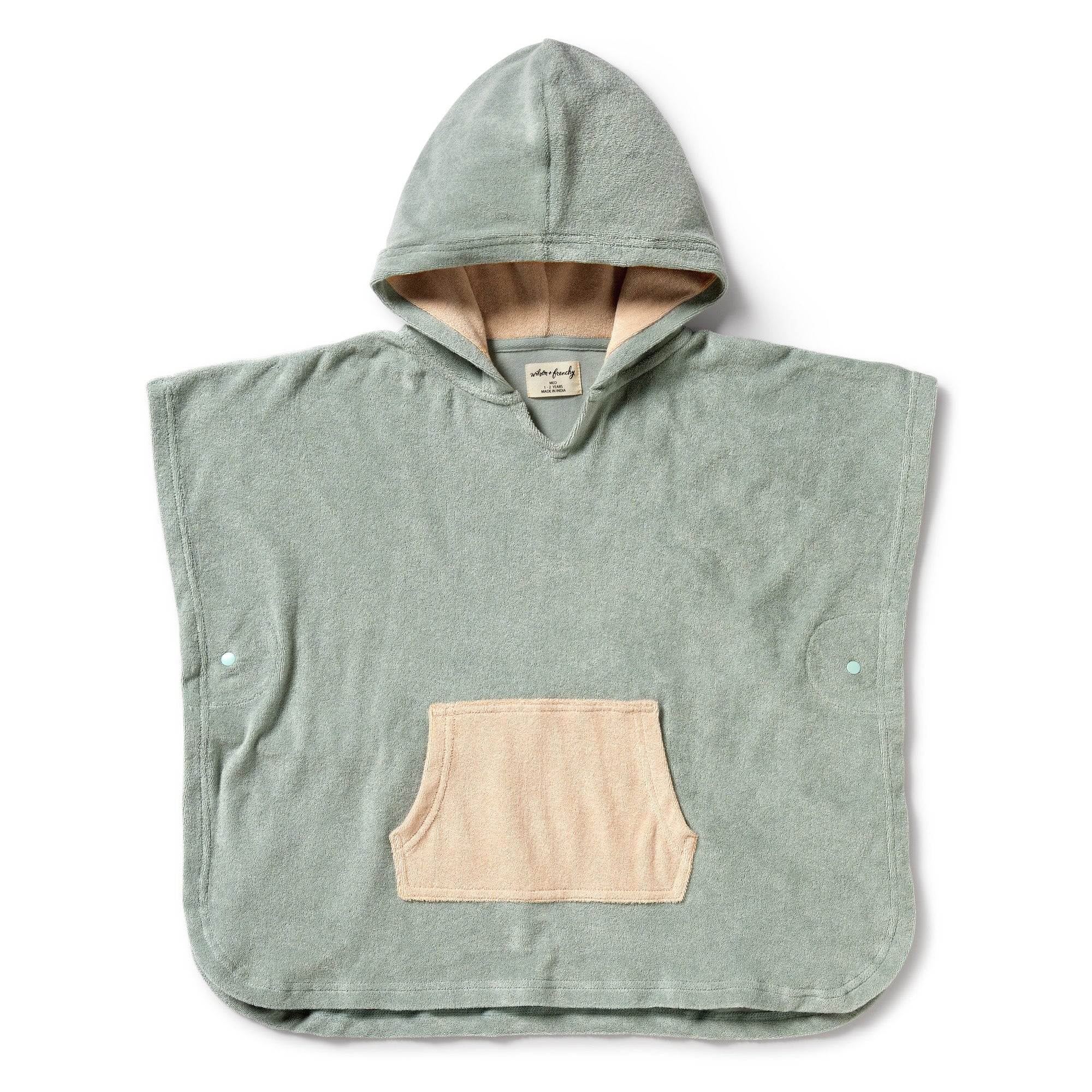 Wilson and Frenchy Pistachio Organic Terry Hooded Poncho