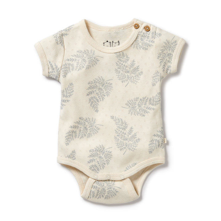 Wilson and Frenchy Forever Ferns Organic Pointelle Bodysuit