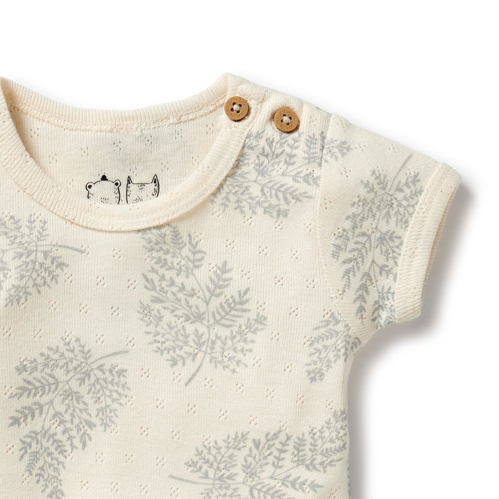 Wilson and Frenchy Forever Ferns Organic Pointelle Bodysuit