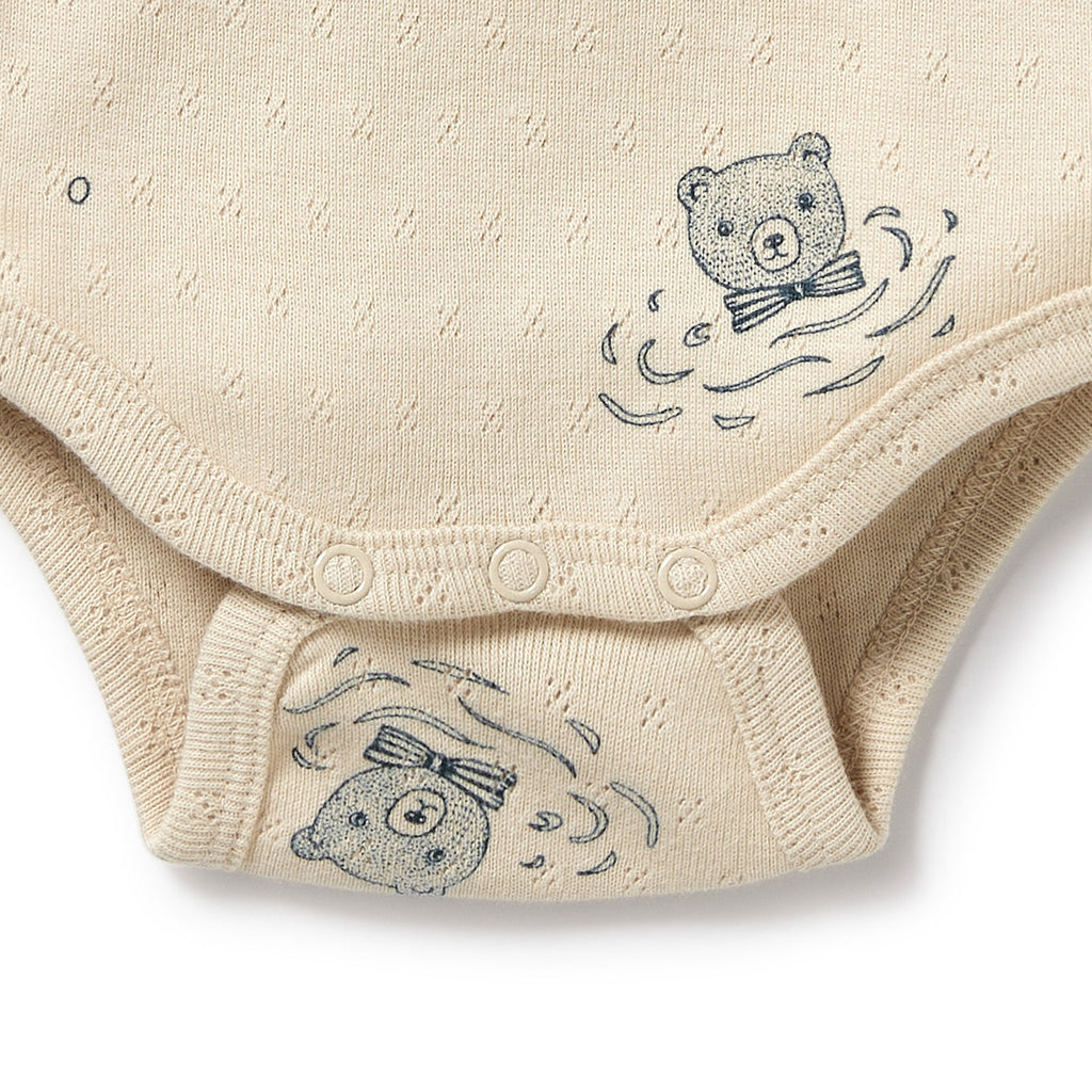 Wilson and Frenchy Little Bear Organic Pointelle Bodysuit
