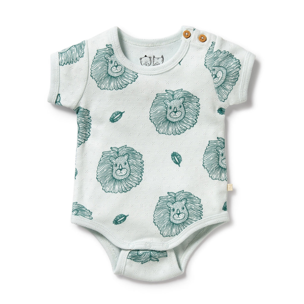 Wilson and Frenchy Little Lion Organic Pointelle Bodysuit