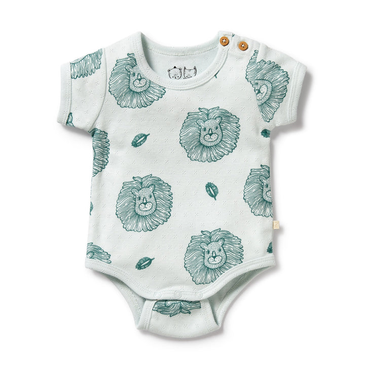 Wilson and Frenchy Little Lion Organic Pointelle Bodysuit