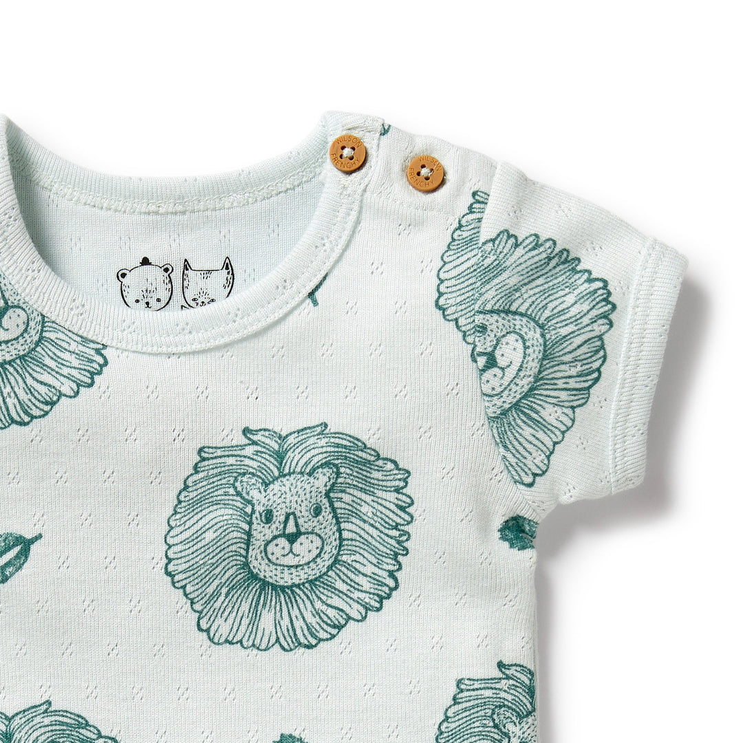 Wilson and Frenchy Little Lion Organic Pointelle Bodysuit