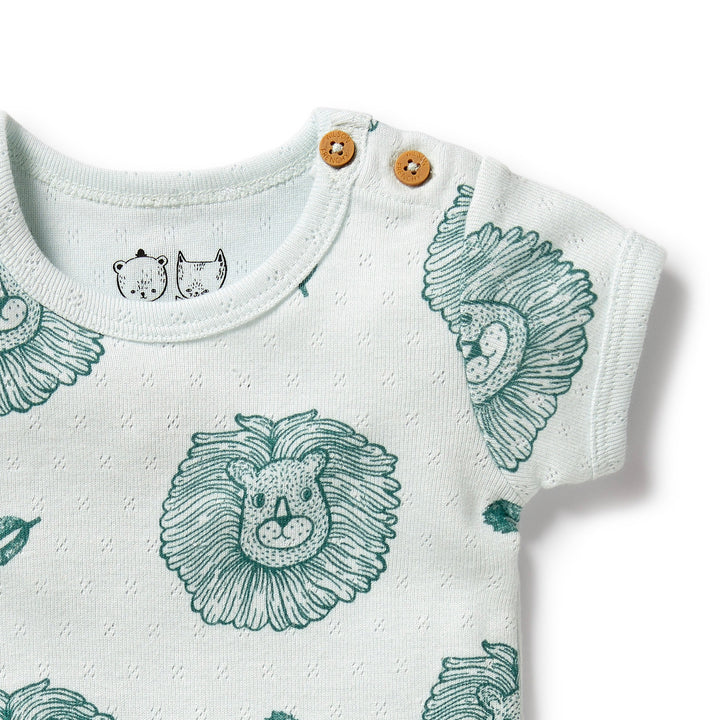 Wilson and Frenchy Little Lion Organic Pointelle Bodysuit