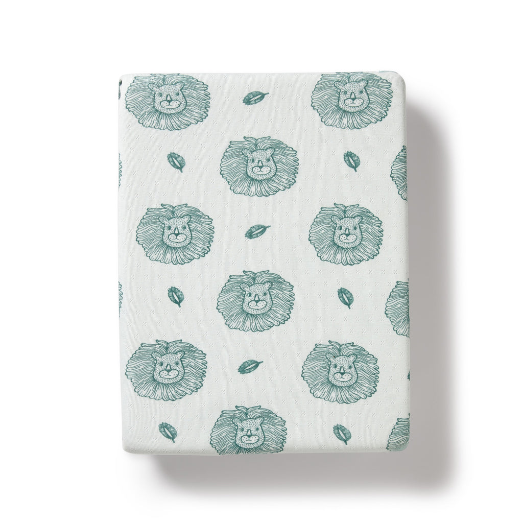 Wilson and Frenchy Little Lion Organic Pointelle Bassinet Sheet