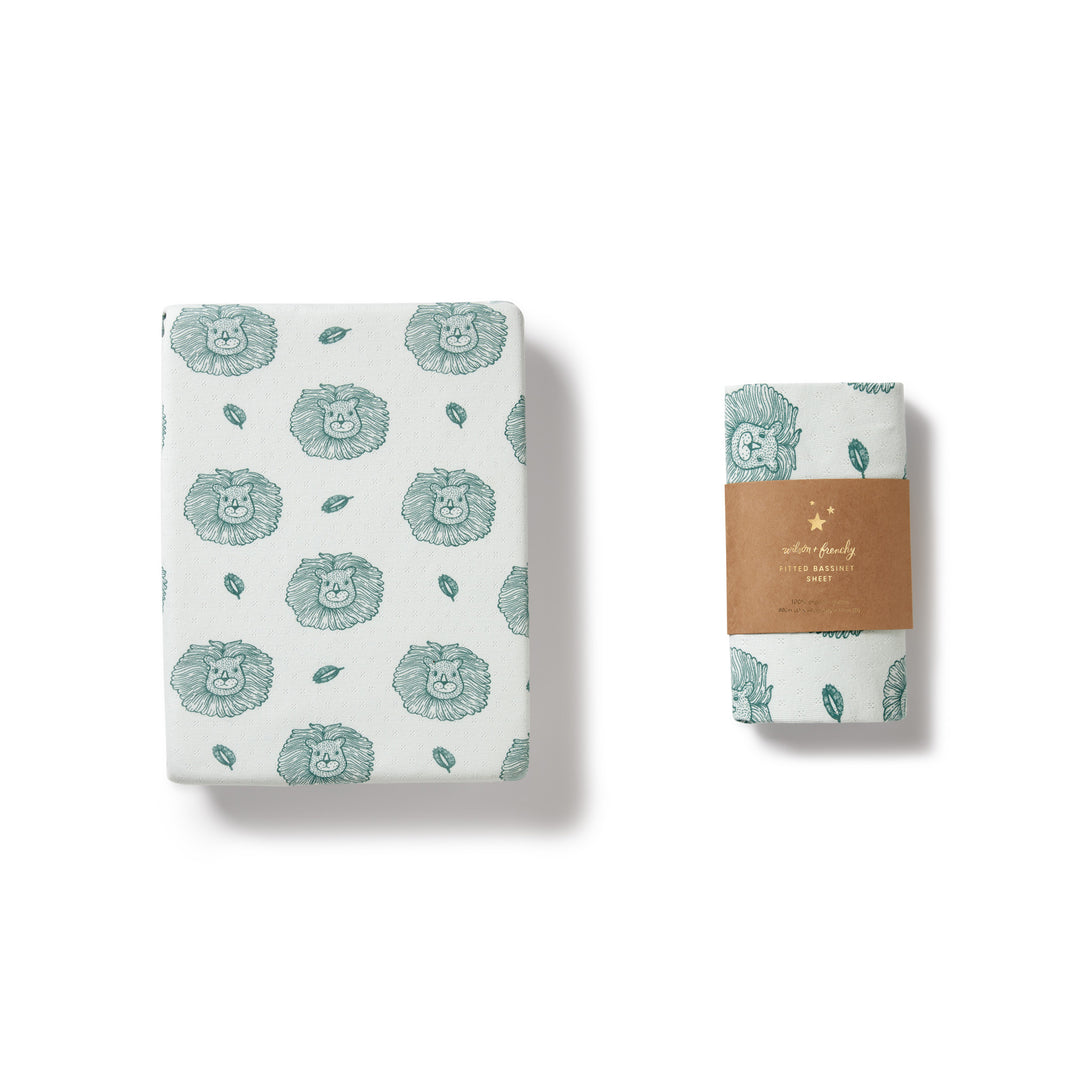 Wilson and Frenchy Little Lion Organic Pointelle Bassinet Sheet