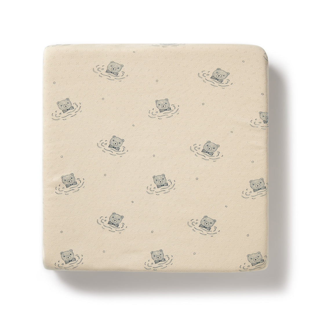 Wilson and Frenchy Little Bear Organic Pointelle Cot Sheet