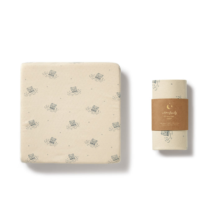 Wilson and Frenchy Little Bear Organic Pointelle Cot Sheet