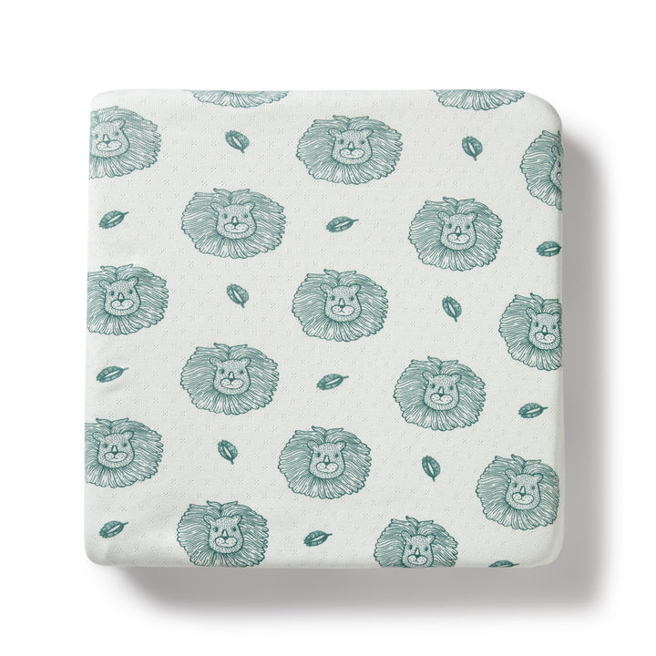 Wilson and Frenchy Little Lion Organic Pointelle Cot Sheet