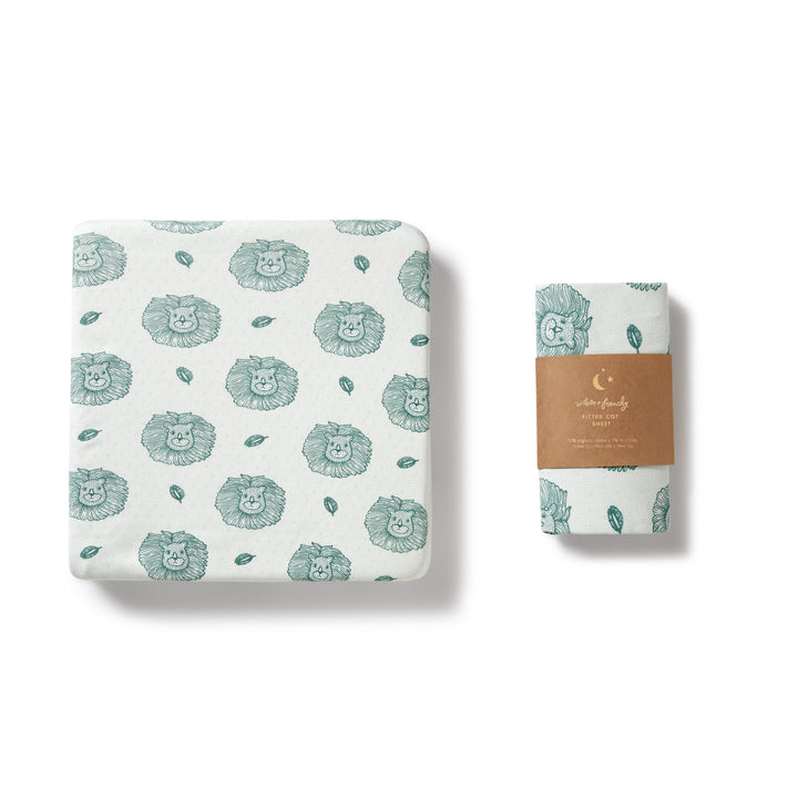 Wilson and Frenchy Little Lion Organic Pointelle Cot Sheet