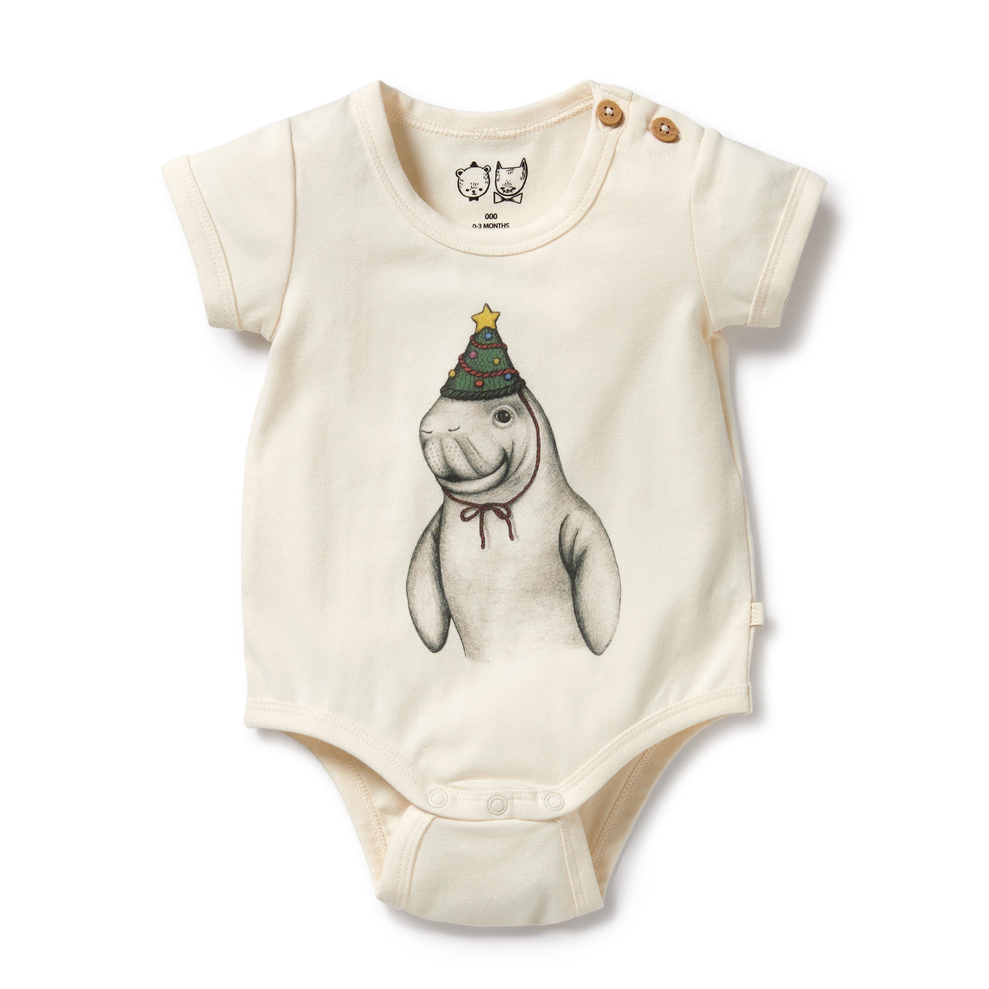 Wilson and Frenchy Dugong Organic Christmas Bodysuit