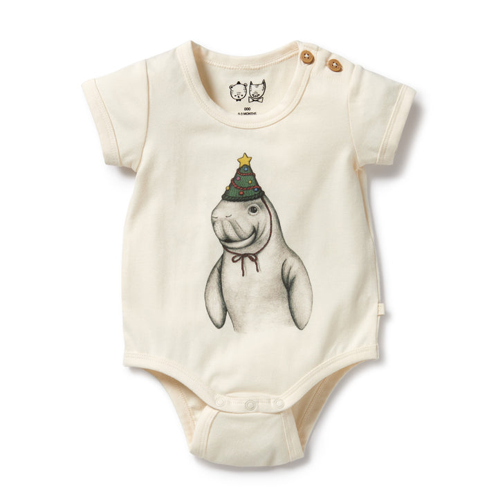 Wilson and Frenchy Dugong Organic Christmas Bodysuit