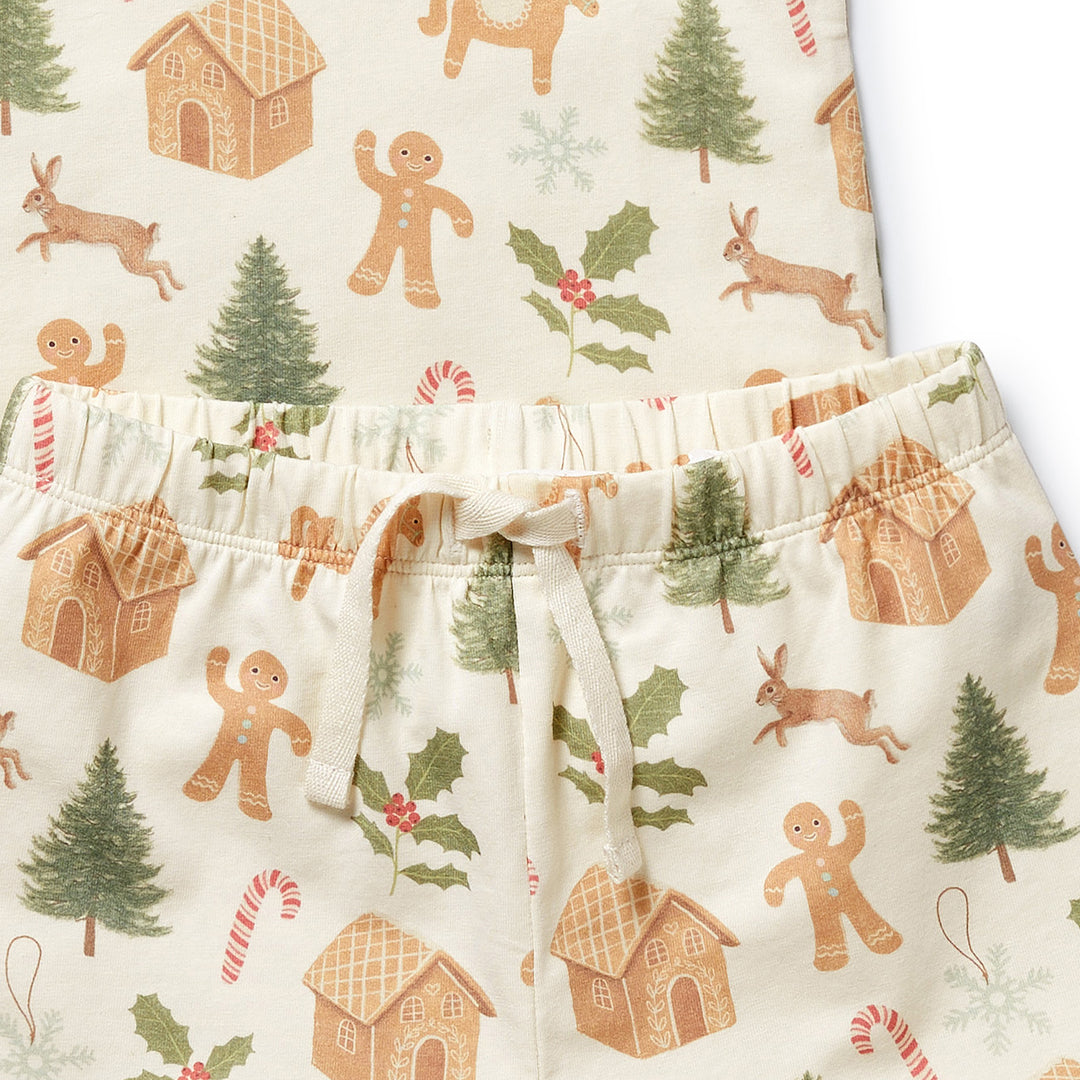 Wilson & Frenchy Organic Short Sleeved Pyjamas - Holly Jolly Magic