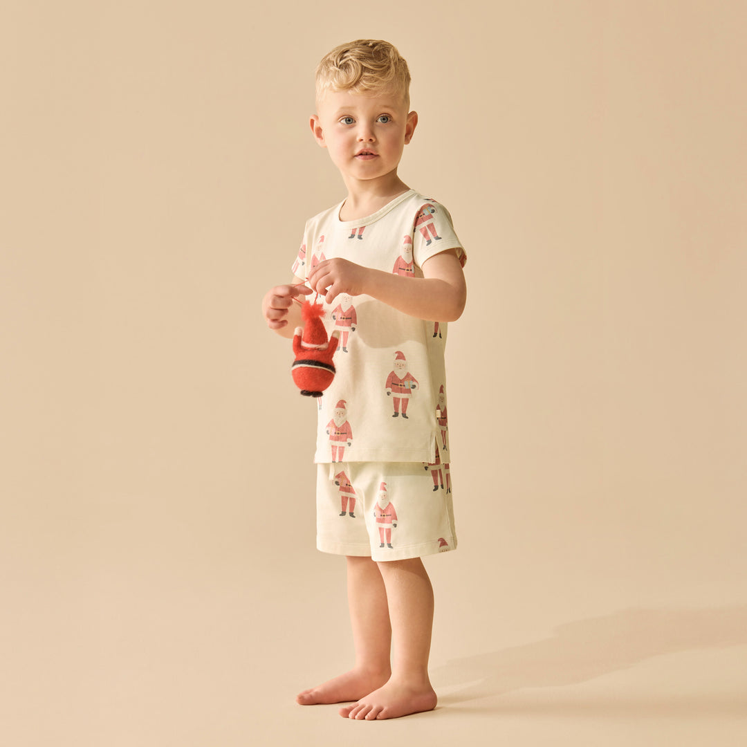 Wilson & Frenchy Organic Short Sleeved Pyjamas - Ho Ho Ho
