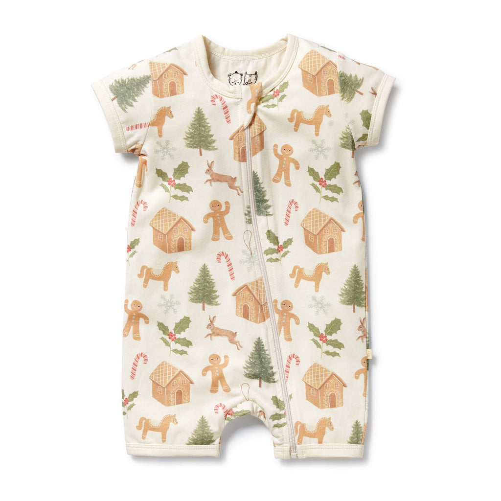 Wilson & Frenchy Organic Boyleg Zipsuit - Holly Jolly Magic