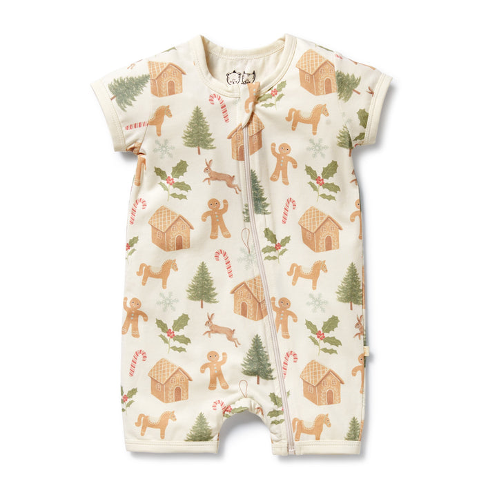 Wilson & Frenchy Organic Boyleg Zipsuit - Holly Jolly Magic