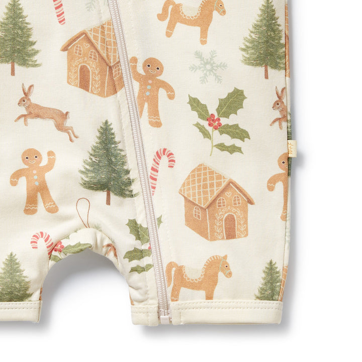 Wilson & Frenchy Organic Boyleg Zipsuit - Holly Jolly Magic