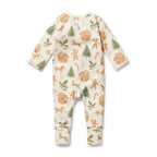 Organic Zipsuit with Feet - Holly Jolly Magic