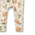 Organic Zipsuit with Feet - Holly Jolly Magic