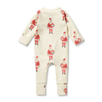 Organic Zipsuit with Feet - Ho Ho Ho