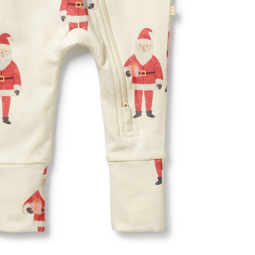 Wilson & Frenchy Organic Zipsuit with Feet - Ho Ho Ho
