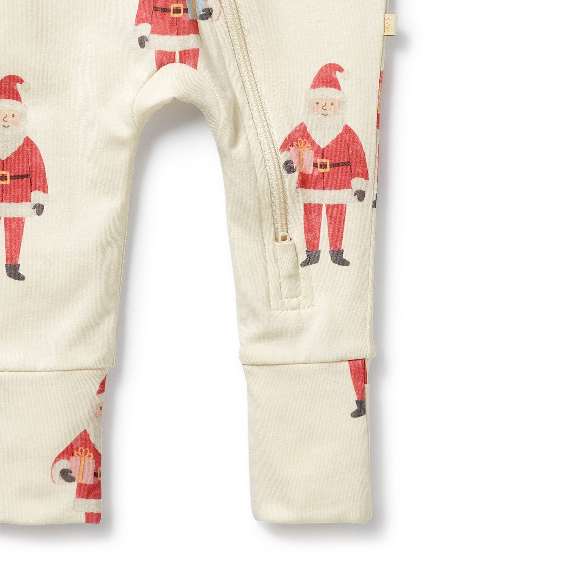 Wilson & Frenchy Organic Zipsuit with Feet - Ho Ho Ho