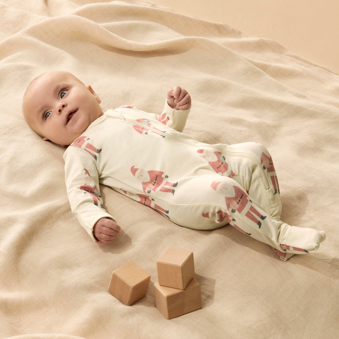 Wilson & Frenchy Organic Zipsuit with Feet - Ho Ho Ho