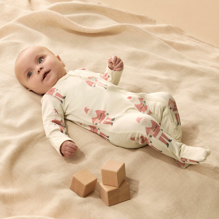 Wilson & Frenchy Organic Zipsuit with Feet - Ho Ho Ho