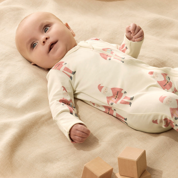 Wilson & Frenchy Organic Zipsuit with Feet - Ho Ho Ho
