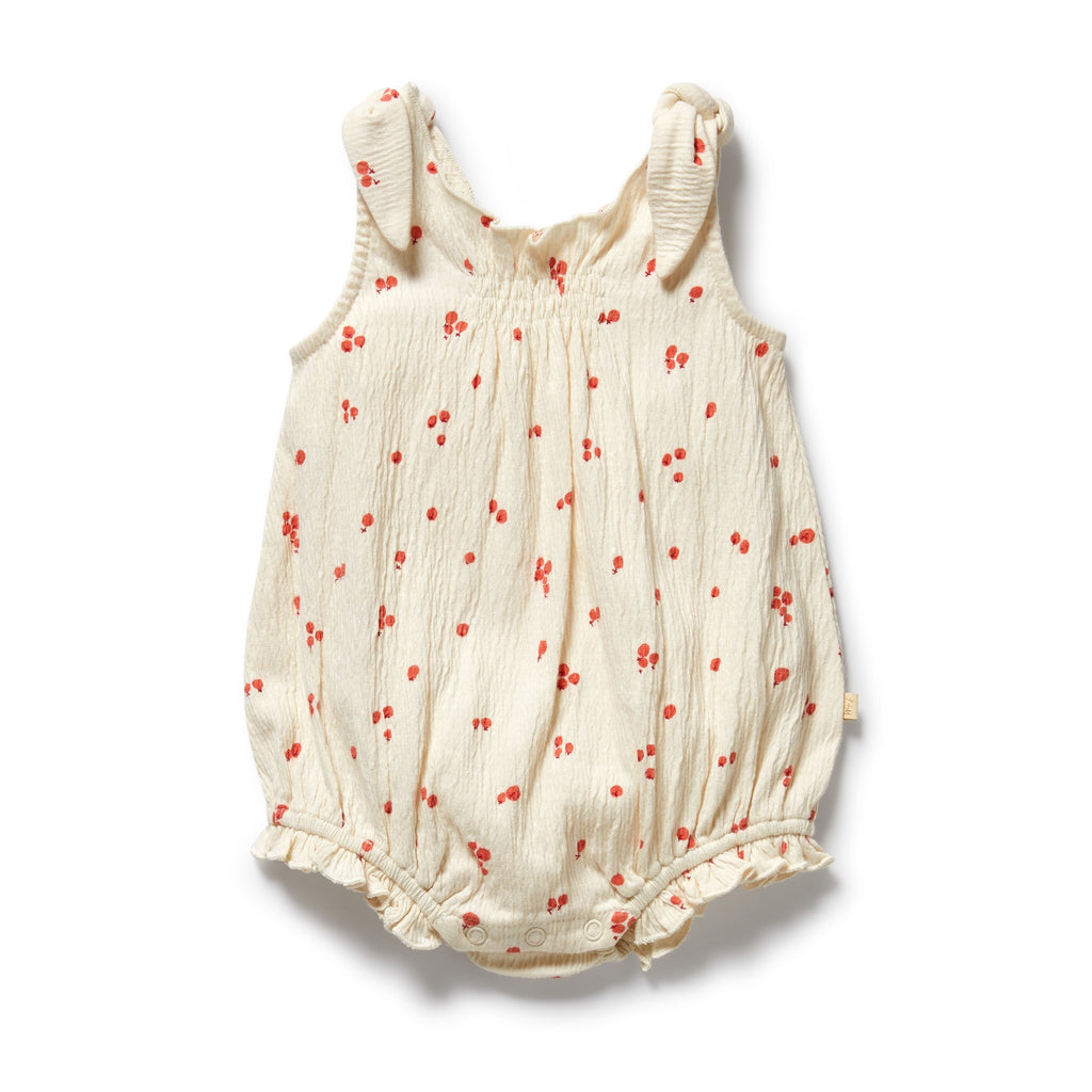 Wilson & Frenchy Organic Crinkle Tie Playsuit - Jolly Holly