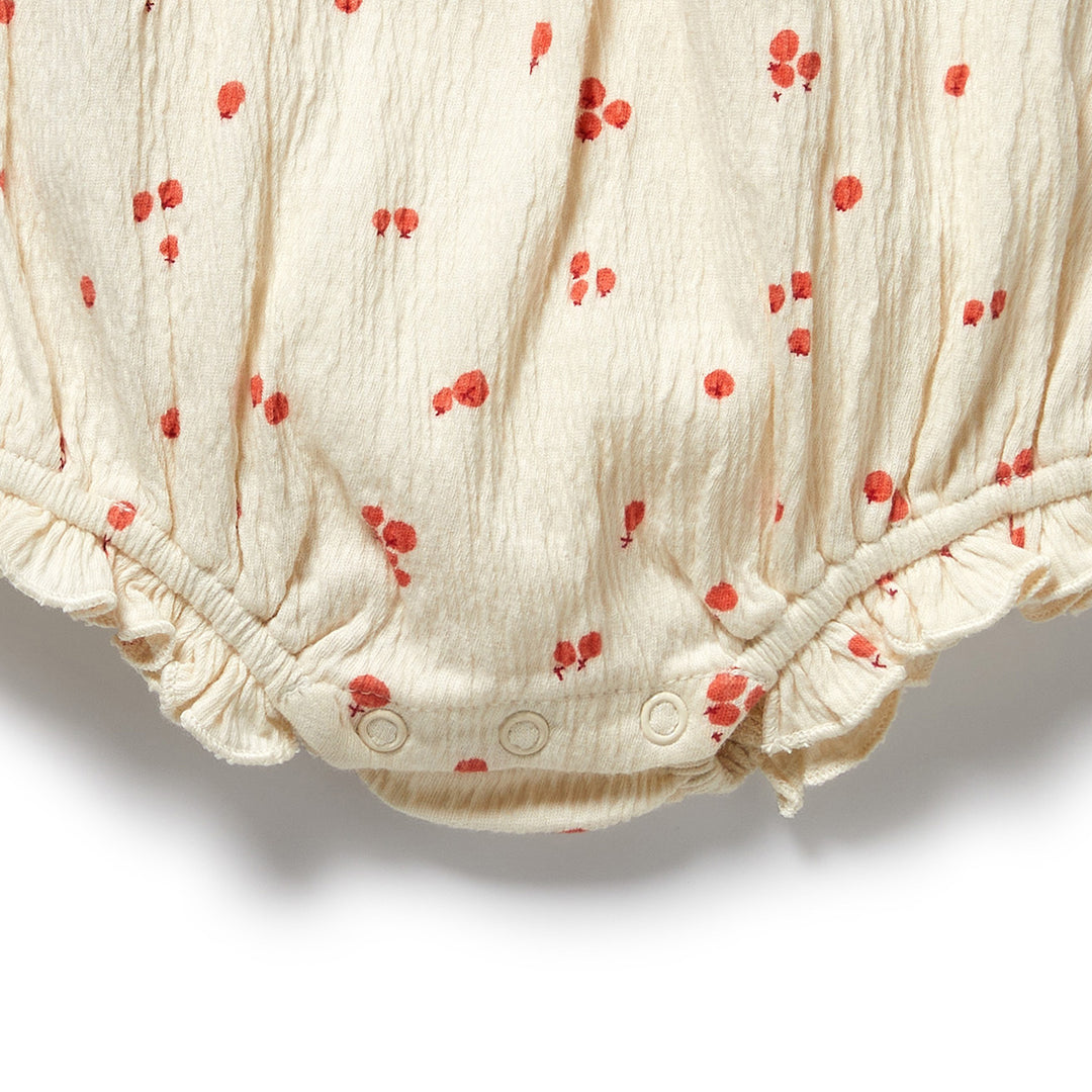 PRE-ORDER - Wilson & Frenchy Organic Crinkle Tie Playsuit - Jolly Holly