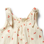 Organic Crinkle Tie Playsuit - Jolly Holly