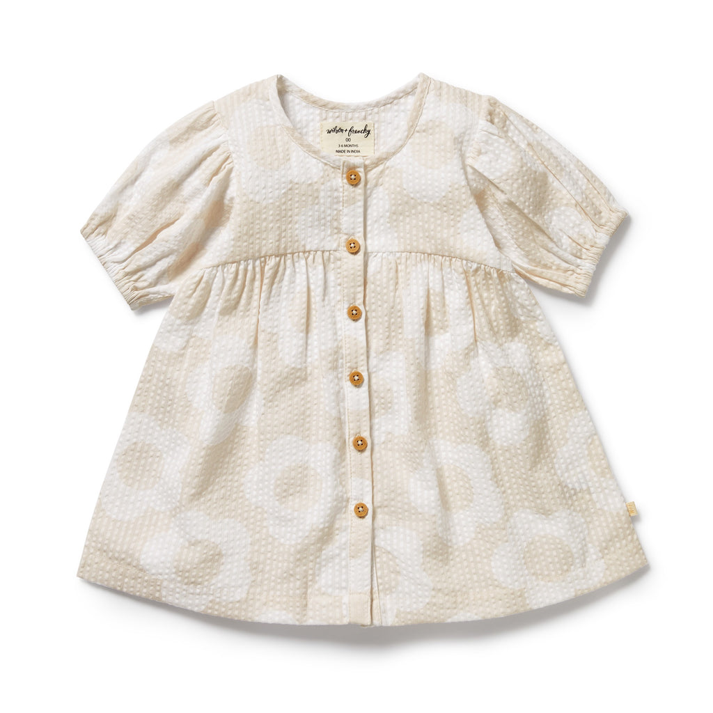 Wilson & Frenchy Organic Button Dress - Daisy Bloom
