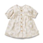 Organic Button Dress - Daisy Bloom