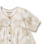 Organic Button Dress - Daisy Bloom