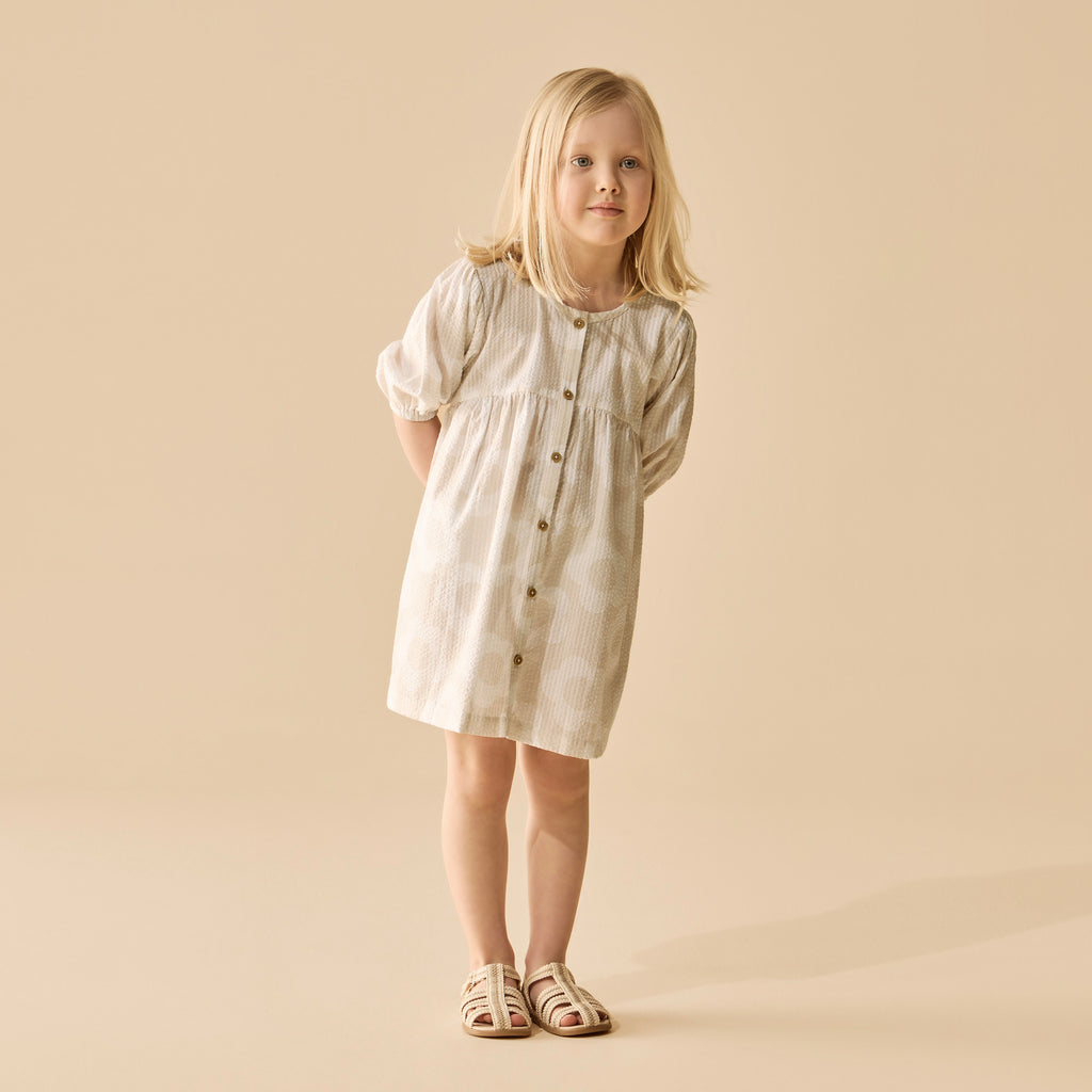 Wilson & Frenchy Organic Button Dress - Daisy Bloom