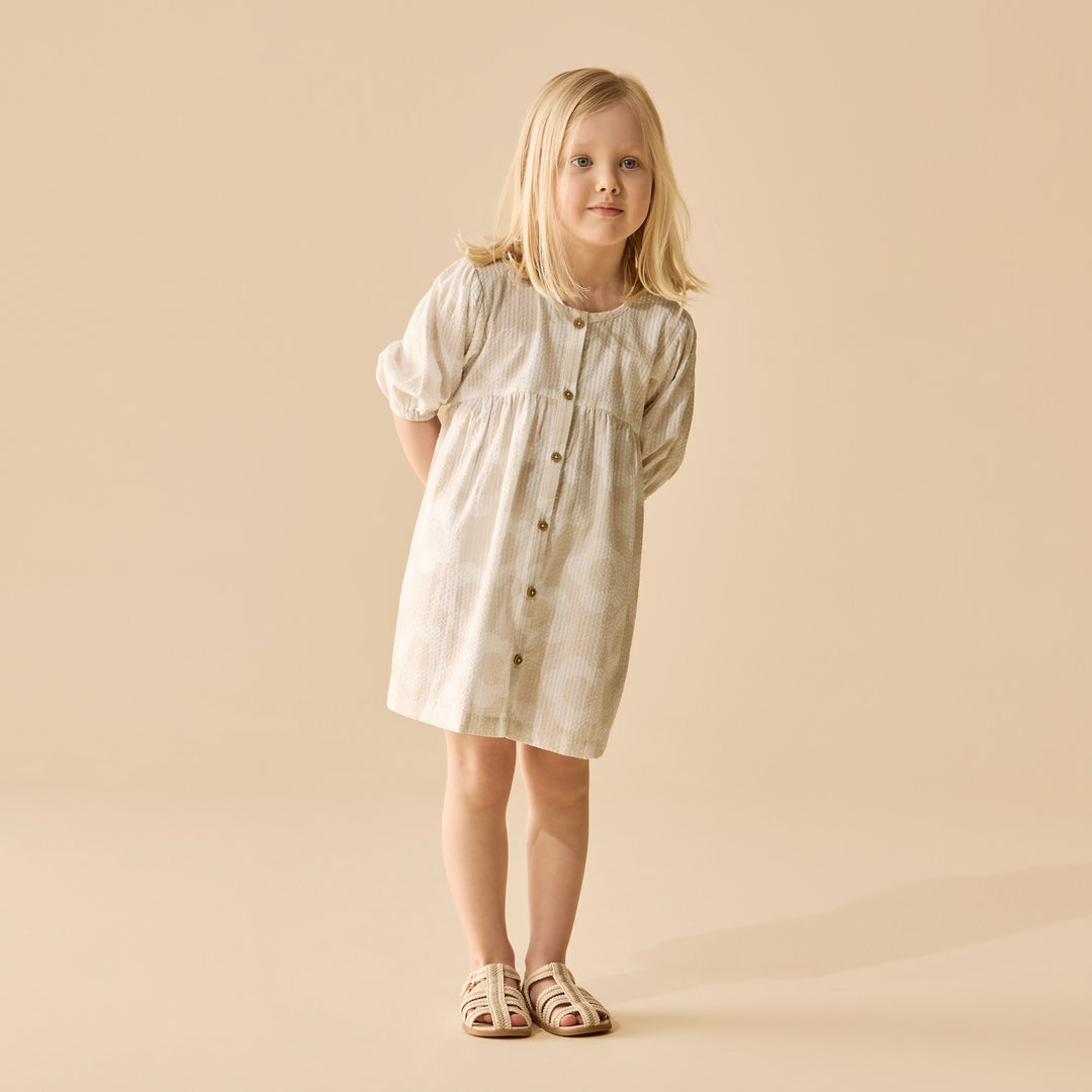 Wilson & Frenchy Organic Button Dress - Daisy Bloom