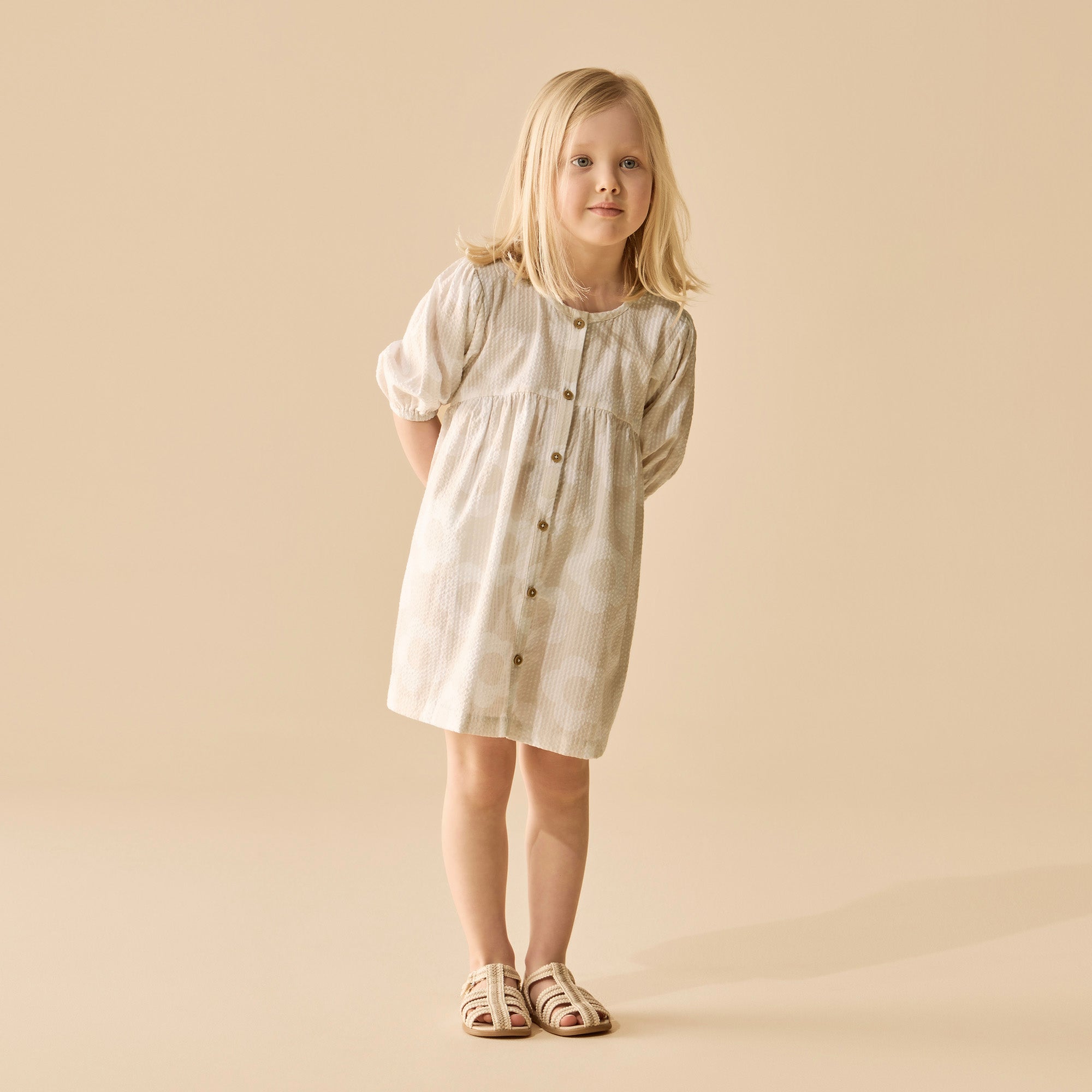 Wilson & Frenchy Organic Button Dress - Daisy Bloom