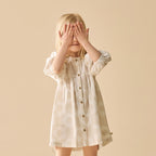 Organic Button Dress - Daisy Bloom