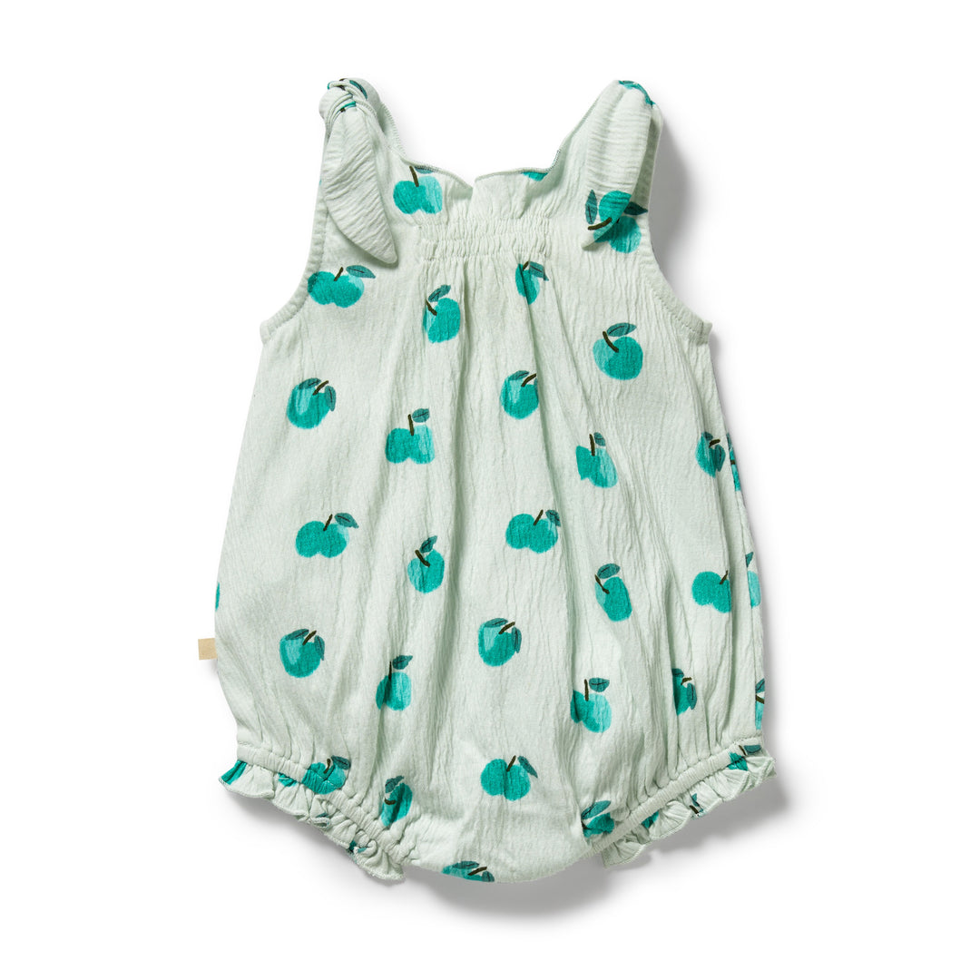 PRE-ORDER - Wilson & Frenchy Organic Tie Playsuit - Apple Papple