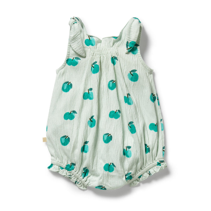PRE-ORDER - Wilson & Frenchy Organic Tie Playsuit - Apple Papple