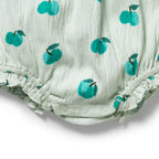 Organic Tie Playsuit - Apple Papple